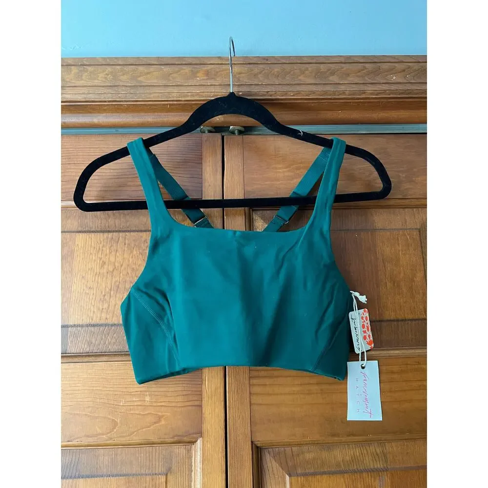 NWT Free People Movement x Hatch Never Better Square Neck Bra Garden Green Sz XS